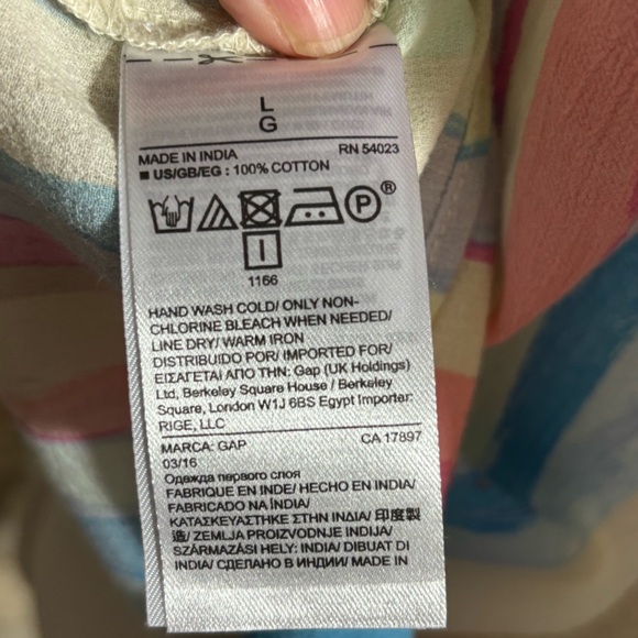 NWT Gap 100% Cotton Striped Spaghetti Strap Tank Keyhole Tie Back Size Large - Picture 8 of 8